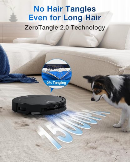 ECOVACS DEEBOT T50 PRO Omni Robot Vacuum and Mop, 3.19” Ultra-Slim, 15,000Pa Suction, ZeroTangle 2.0, TruEdge Edge Cleaning, AIVI 3D Obstacle Avoidance, Auto Mop Wash & Dry, Self-Emptying - Image 5